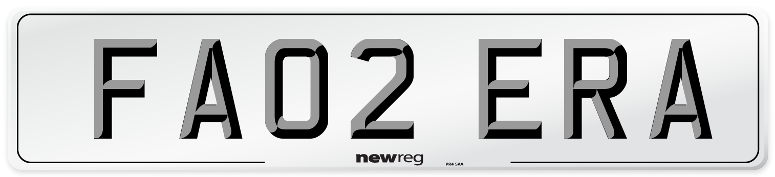 FA02 ERA Number Plate from New Reg
